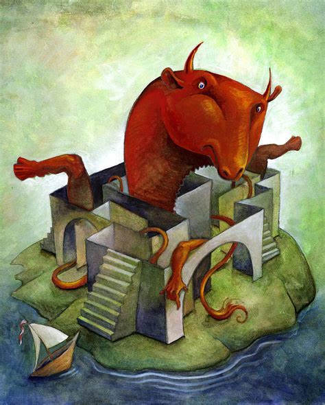 Minotaur in the Labyrinth Painting by Steve Morrison - Pixels