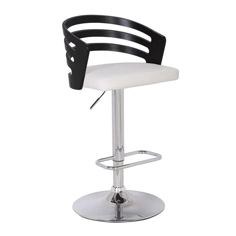 Modern Wood Back and Fabric Adjustable Swivel Bar Stool with Cushion ...