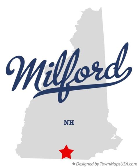 Map of Milford, NH, New Hampshire