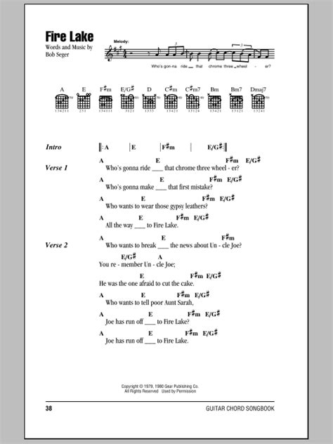 Fire Lake by Bob Seger - Guitar Chords/Lyrics - Guitar Instructor