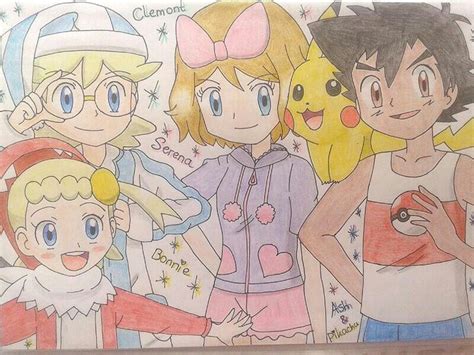 Ash, Serena, Clemont, Bonnie and Pikachu in pajamas ♥ | Pokemon kalos ...