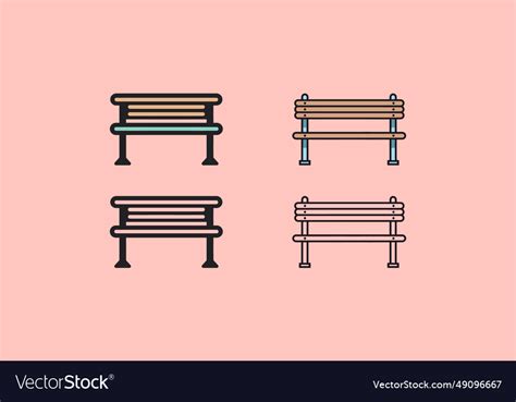 Modern bench seating kit Royalty Free Vector Image
