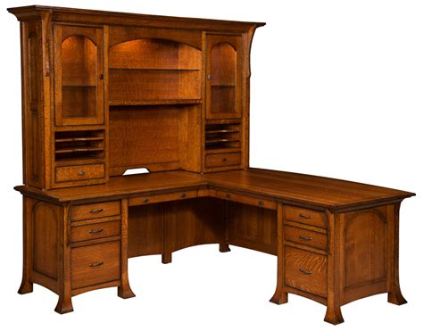 Breckenridge L Desk | Amish Solid Wood Desks | Kvadro Furniture