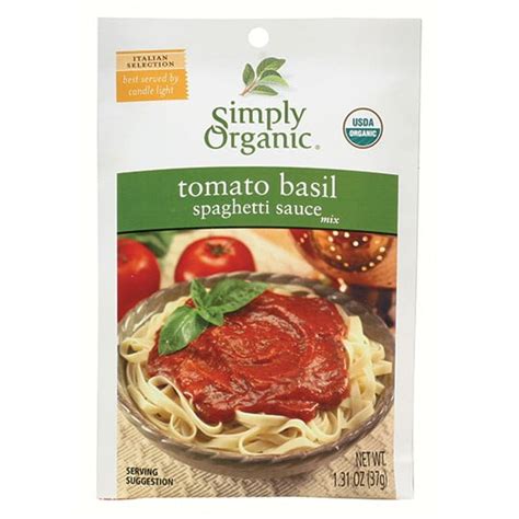 Simply Organic Spaghetti Sauce Mix, Tomato Basil, 1.31 Oz - Walmart.com - Walmart.com