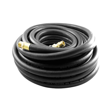 Air Hose 3-8 x 50 Ft Black Rubber