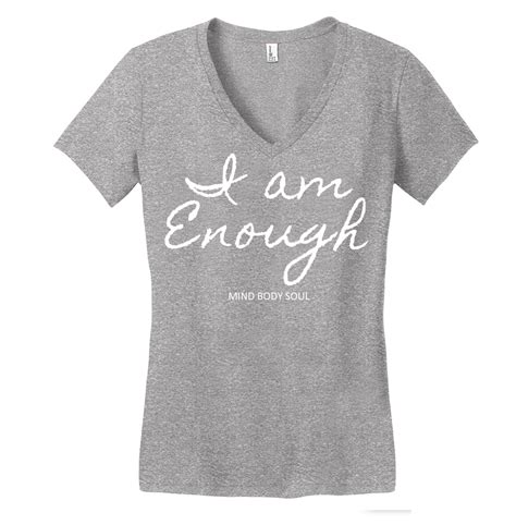 (Gray & White) I AM ENOUGH Shirt — FitXBrit