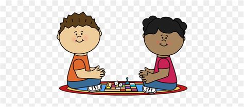 Kids Playing Board Games Clip Art