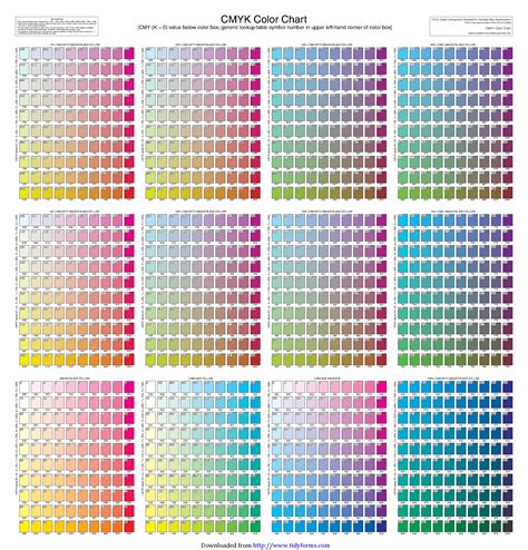 Cmyk Color Chart - PDFSimpli