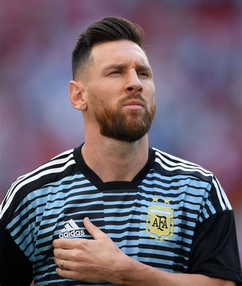 Lionel Messi of Argentina looks on during the 2018 FIFA World Cup ...