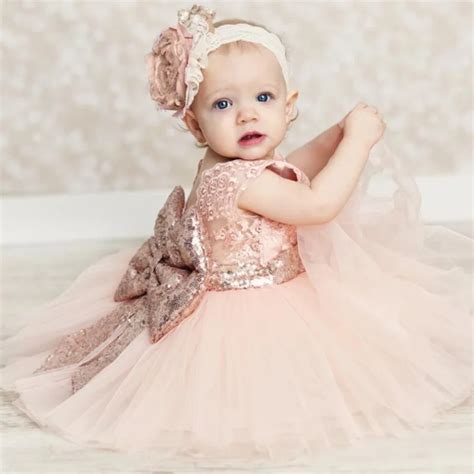 high quality newborn baby girls dress sequins lace baby party dress infant babywear kids ...