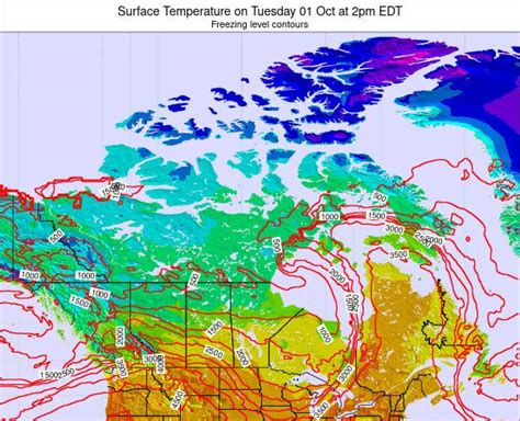 Canada Surface Temperature on Sunday 20 Nov at 7am EST