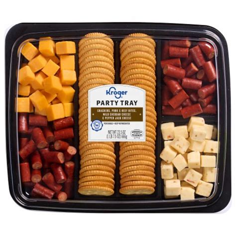 Kroger® Pork Beef Pepper Jack Cheese Cheddar Cheese & Crackers Party Tray, 23.5 oz - Dillons ...