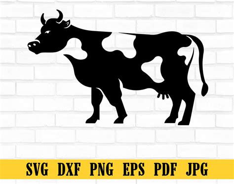 Cow Silhouette SVG, Cow Svg, Cattle Svg, Farm Animals Svg, Cow Dxf, Cow Png, Cow Clipart, Cow ...