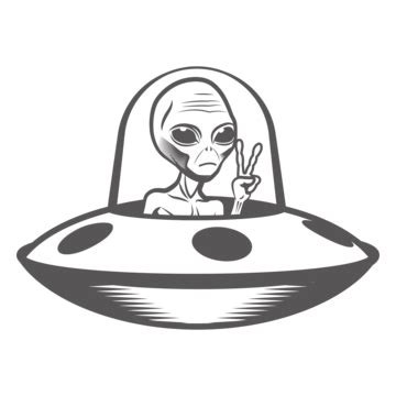 Ufo Black And White Clipart Images For Free Download - Pngtree