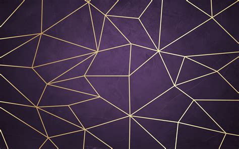 Purple Background Gold Lines Geometric Art Wallpaper Abstract - Etsy