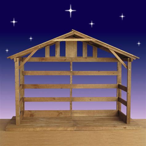 Life-Sized Nativity Stable with Star - 2D - 94" H | Nativity scene diy ...