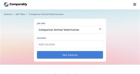 Companion Animal Veterinarian Salary - December 2023