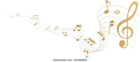 Vector Illustration Gold Colored Sheet Music Stock Vector (Royalty Free ...