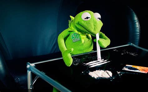 3840x2160px | free download | HD wallpaper: kermit the frog cocaine ...