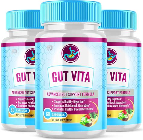 (3 Pack) Gut Vita Advanced Gut Support Formula Capsules Capsules for ...