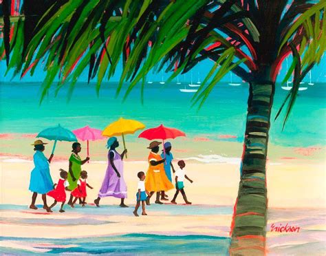 'Promenade' by Shari Erickson | Jamaican art, Caribbean art, Island art