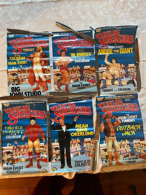 Lot of Six 80s WWF Wrestling Superstars Posters 1985 World Wrestling Federation Main Event at ...