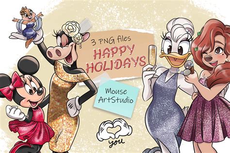 Merry Christmas Minnie PNG Daisy Duck Clarabel Roxanne - Etsy