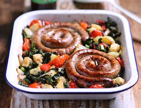 Cumberland Sausage & Vegetable Roast Recipe | Abel & Cole