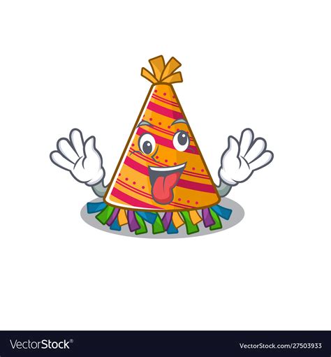 Crazy party hat in a above mascot Royalty Free Vector Image