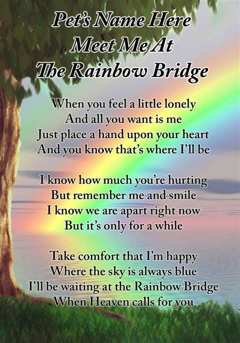 Free Rainbow Bridge Poem : Rainbow Bridge Free Printable Poem Pet Loss - The poems below may ...