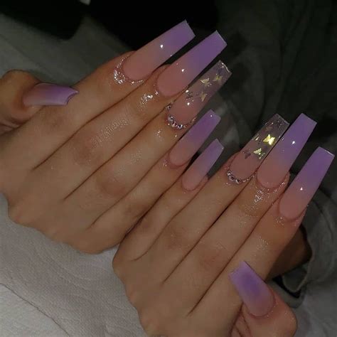 @ilytokyo 🤍 | Long square acrylic nails, Gel nails, Purple acrylic nails