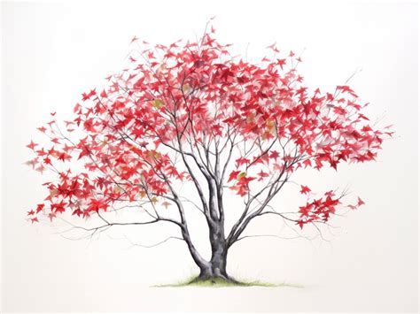 Dogwood Tree Colored Sketch Digital Art Drawing PNG, JPG, SVG 300dpi 4: ...