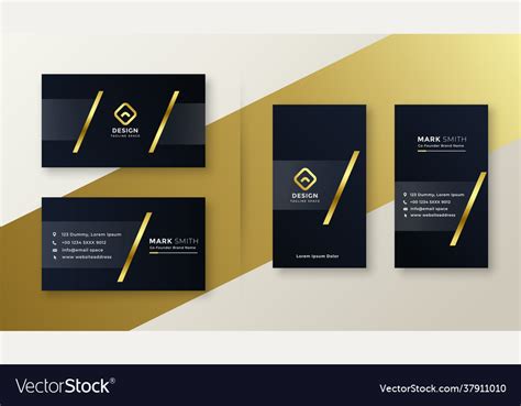 Premium gold and black business card design Vector Image