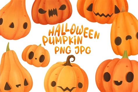 Cute halloween pumpkin clip art, autumn, fall, PNG