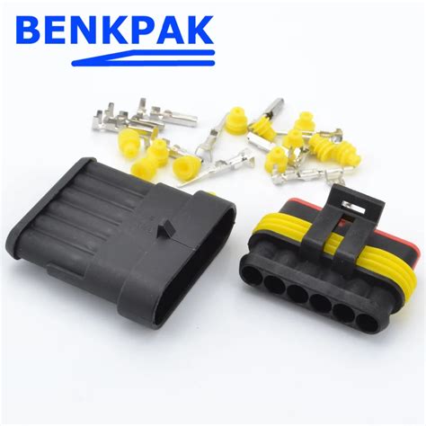 BENKPAK 6P auto waterproof automotive Wire Connector Plug 6 Pins Electrical Car connector for ...