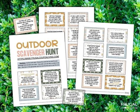 Fun Outdoor Scavenger Hunt For Kids with 20 Rhyming Riddles