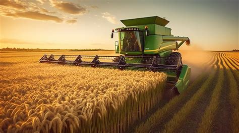 Premium AI Image | wheat harvester machine