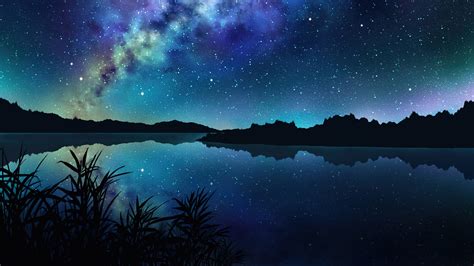Anime Starry Night Sky Wallpaper Hd Anime Night Sky Stars Clouds | The Best Porn Website