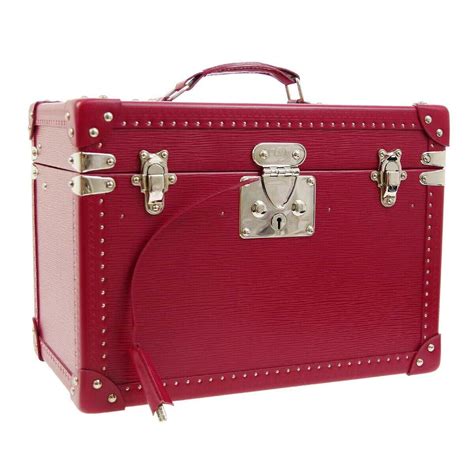 Louis Vuitton Fuchsia Pink Leather Travel Vanity Top Handle Storage Box ...