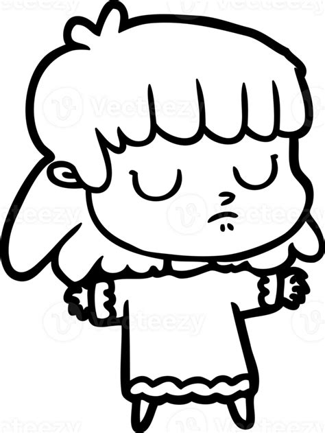 cartoon indifferent woman icon 40834011 PNG