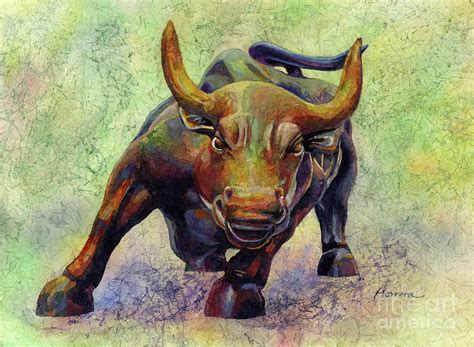 Charging Bull Painting by Hailey E Herrera | Pixels