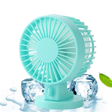 Weka Mini Portable Double Blades USB Powered 2 Speeds Adjustable Desk Table Cooling Fan White N9 ...