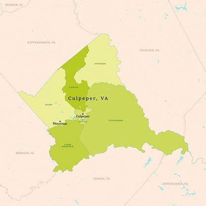 Va Culpeper County Vector Map Green Stock Illustration - Download Image Now - Cartography ...