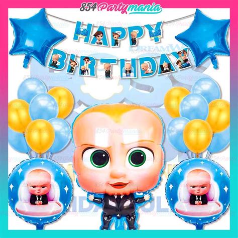 Boss baby balloons birthday decoration party balloons and banner boss baby set party decoration ...