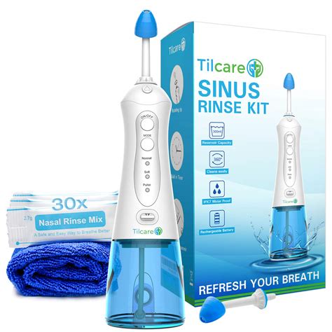 Sinus Rinse Kit by Tilcare - Perfect Nasal Rinse Machine for Sinus & Allergy Relief - Electric ...