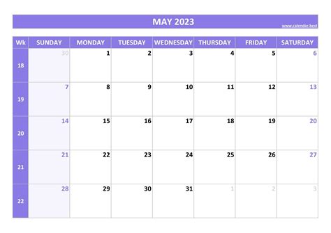 May 2023 calendar -Calendar.best