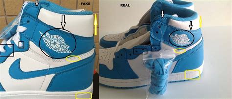 Real vs Fake Air Jordan 1 High OG UNC