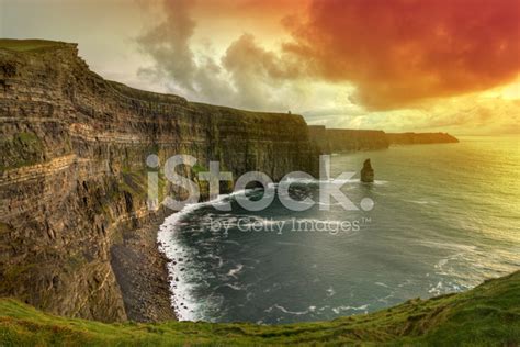 Cliffs Of Moher At Amazing Sunset Stock Photo | Royalty-Free | FreeImages