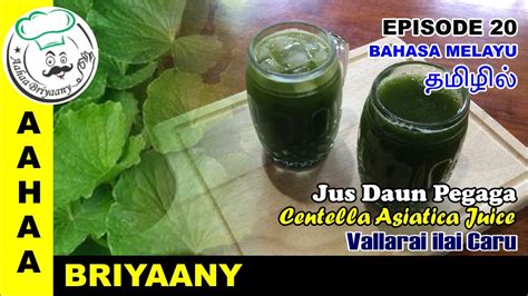 Resipi Jus Daun Pegaga | Centella Asiatica Juice Recipe in Malay & Tamil | Vallarai ilai Caru ...