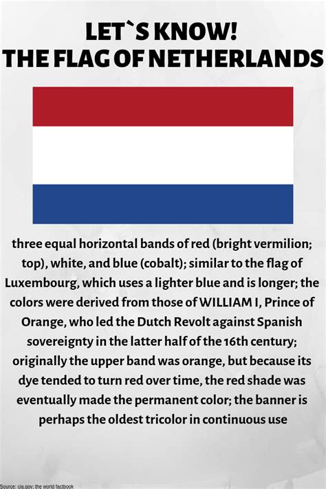 The flag of Netherlands description Dutch Revolt, Prince Of Orange ...